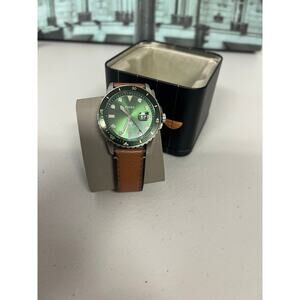 Fossil FS5946 Blue Dive Three-Hand Date Tan LiteHide Leather Watch